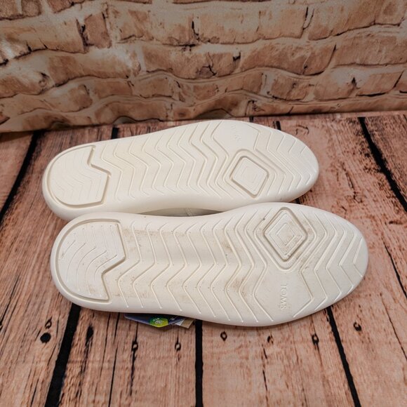 Tom's Alpargata Mallow Casual White Canvas Slip-On Shoes with Leopard Insole 6 - Picture 10 of 12